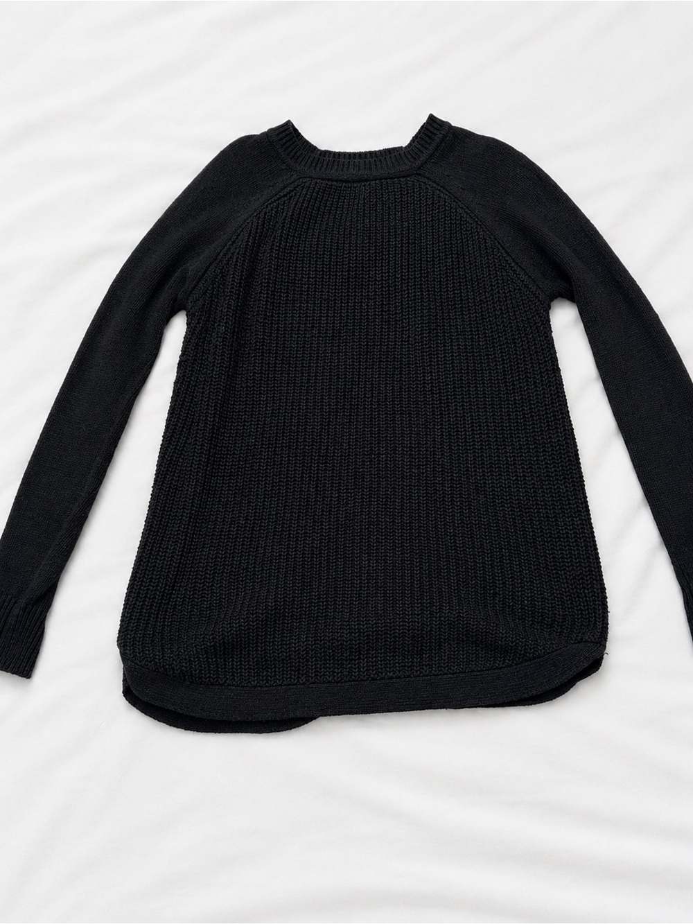 Women's Black Crew Neck Knit Sweater